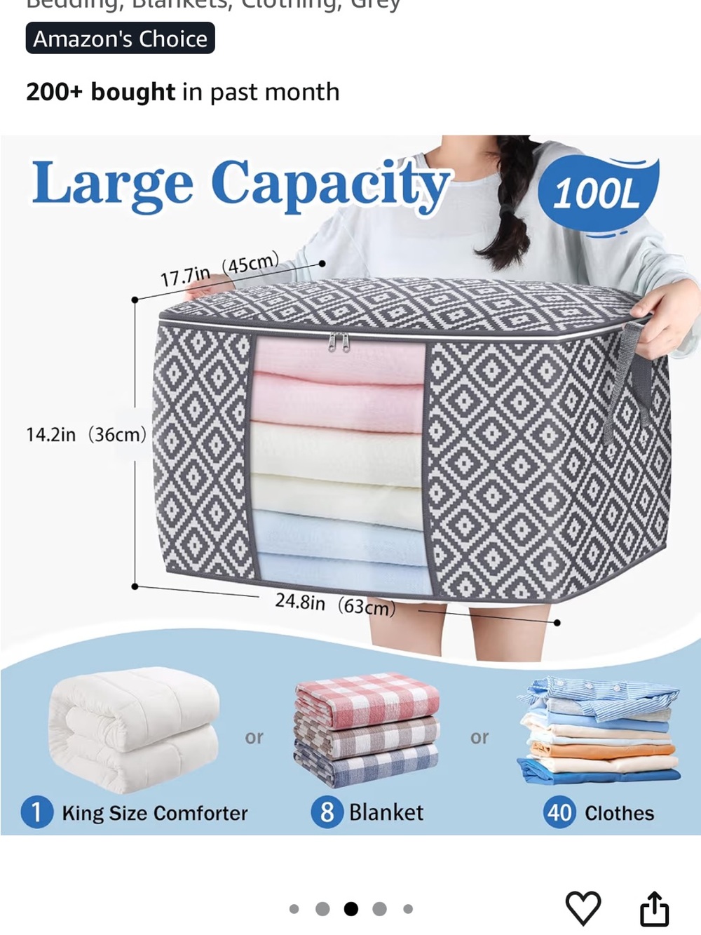 Amazon Black and White Diamond Pattern Foldable Storage Organizer